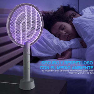 Raqueta Eléctrica Recargable Mata Moscas e Insectos