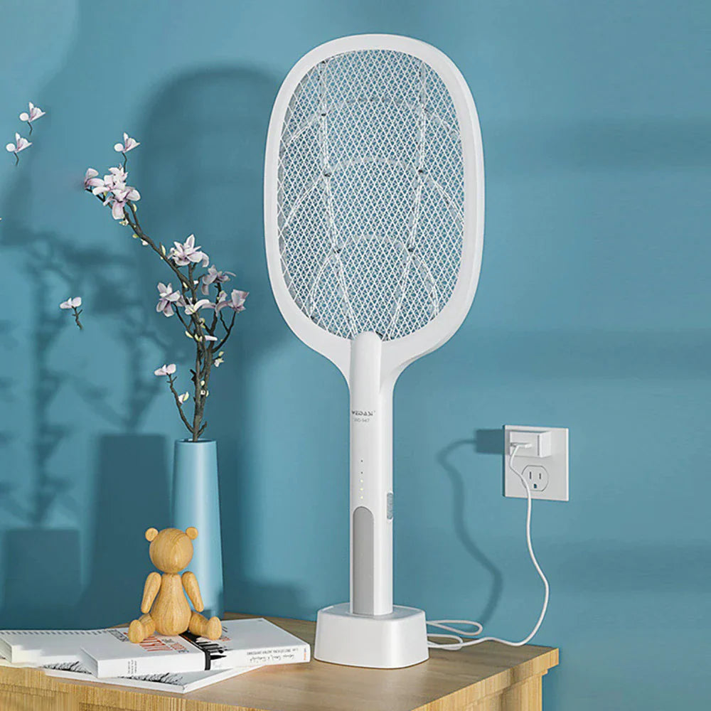 Raqueta Eléctrica Recargable Mata Moscas e Insectos